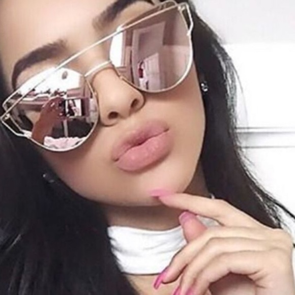Accessories - Gold Framed Pink Lens Sunglasses